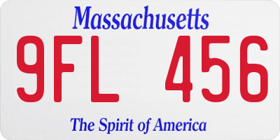 MA license plate 9FL456