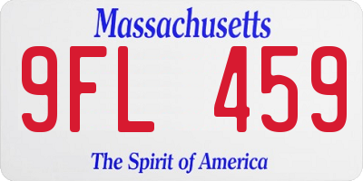 MA license plate 9FL459