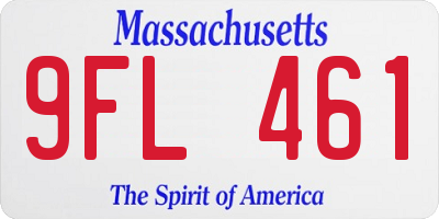 MA license plate 9FL461