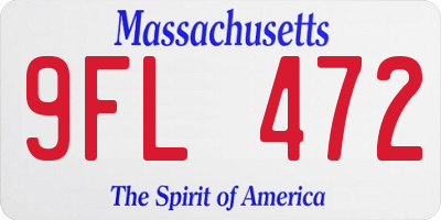 MA license plate 9FL472