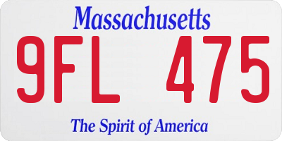 MA license plate 9FL475