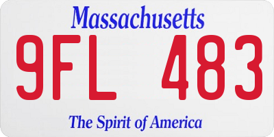 MA license plate 9FL483