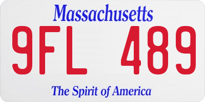MA license plate 9FL489