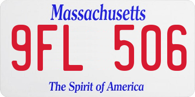 MA license plate 9FL506