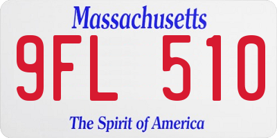 MA license plate 9FL510