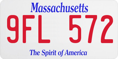 MA license plate 9FL572