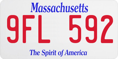 MA license plate 9FL592