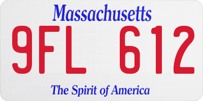 MA license plate 9FL612
