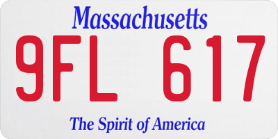 MA license plate 9FL617