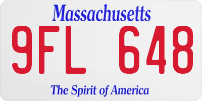 MA license plate 9FL648