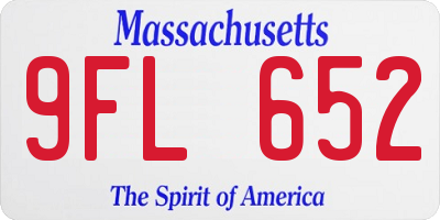 MA license plate 9FL652