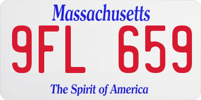 MA license plate 9FL659