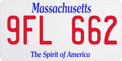 MA license plate 9FL662