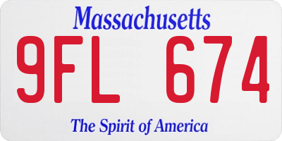 MA license plate 9FL674