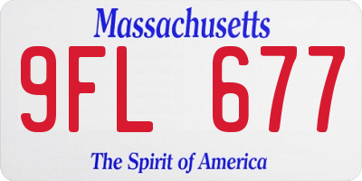 MA license plate 9FL677