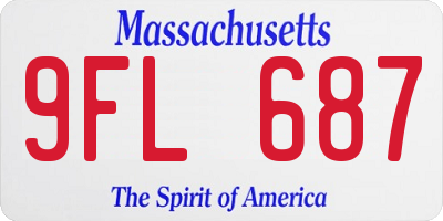 MA license plate 9FL687