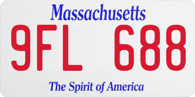 MA license plate 9FL688