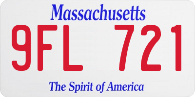 MA license plate 9FL721