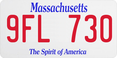 MA license plate 9FL730