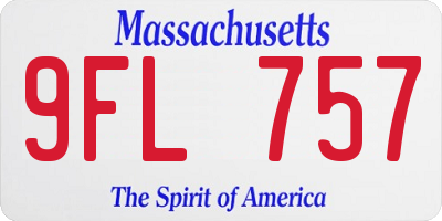 MA license plate 9FL757