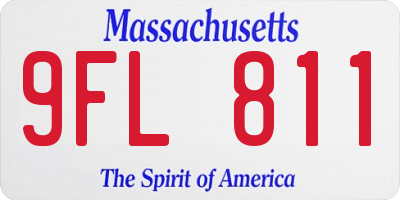 MA license plate 9FL811