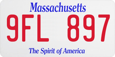 MA license plate 9FL897