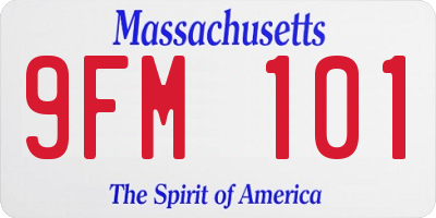 MA license plate 9FM101