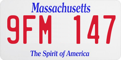 MA license plate 9FM147