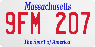 MA license plate 9FM207