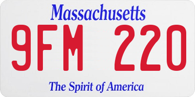 MA license plate 9FM220