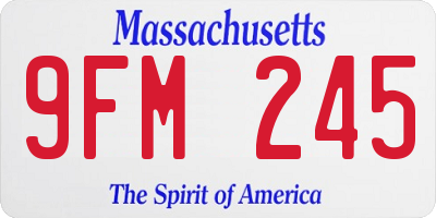 MA license plate 9FM245