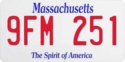 MA license plate 9FM251