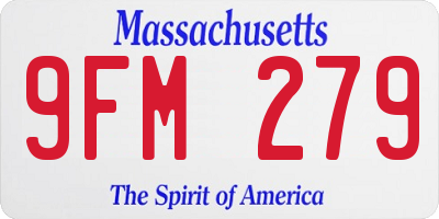 MA license plate 9FM279