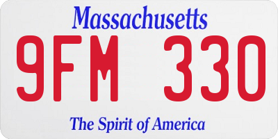 MA license plate 9FM330
