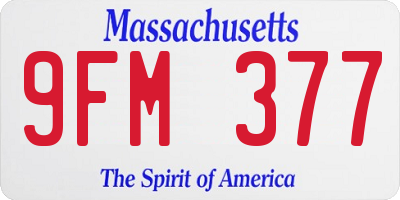 MA license plate 9FM377