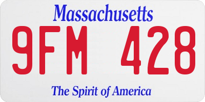 MA license plate 9FM428