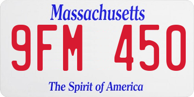 MA license plate 9FM450