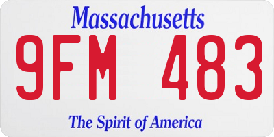 MA license plate 9FM483