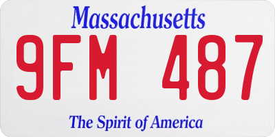 MA license plate 9FM487