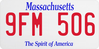 MA license plate 9FM506