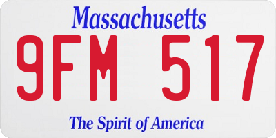 MA license plate 9FM517