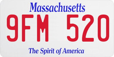 MA license plate 9FM520