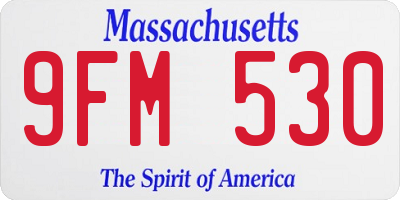 MA license plate 9FM530