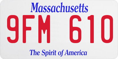 MA license plate 9FM610