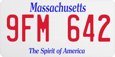 MA license plate 9FM642