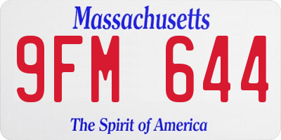 MA license plate 9FM644