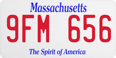 MA license plate 9FM656