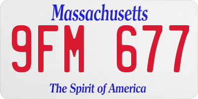 MA license plate 9FM677