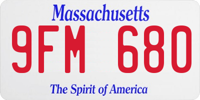MA license plate 9FM680