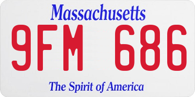 MA license plate 9FM686